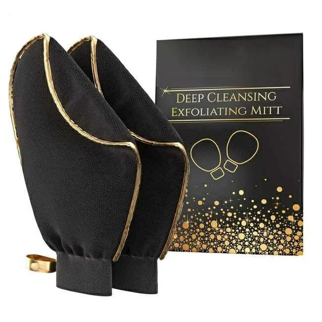 Safe 2 pcs Deep Exfoliating gloves Mitt Body Scrub kessa hammam Glove Body Scrubber Unique