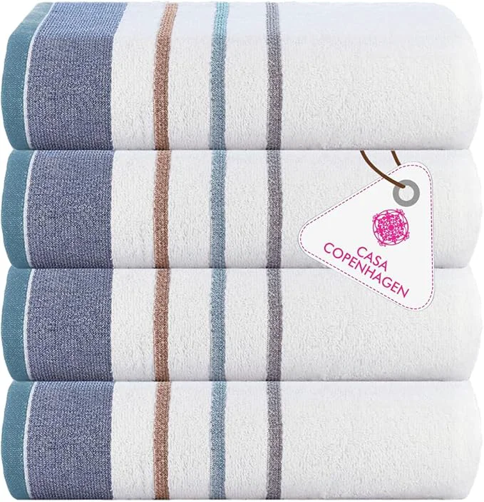 Breathable CASA COPENHAGEN White Bay 4Pcs Egyptian Cotton Designer Hand Towels Gift Fashionable