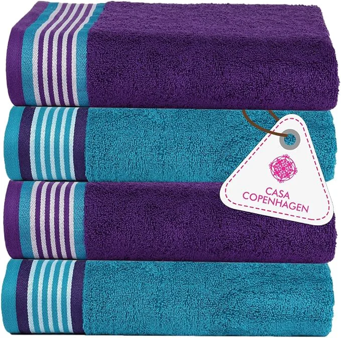 Contemporary CASA COPENHAGEN He She 4Pcs Egyptian Cotton Large Designer Towels Gift Recyclable