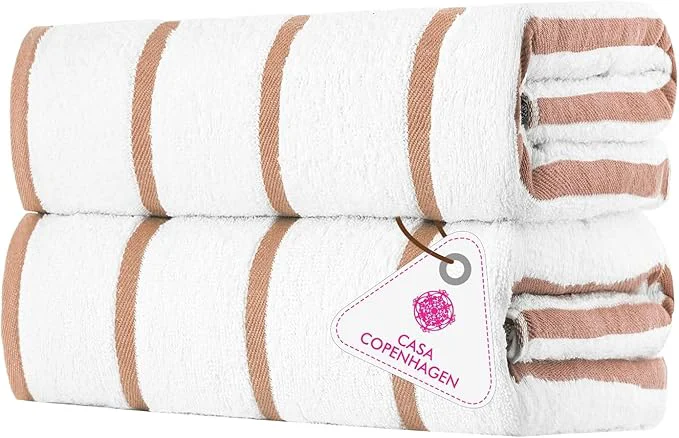 Environmentally Friendly CASA COPENHAGEN Cabana Pool 2Pcs Egyptian Cotton XL Designer Bathsheet Selected