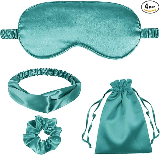 Exclusive 4Pcs Silk Sleep Masks Satin Eye Mask Silky Eyes Cover Blindfold Eyeshade Original