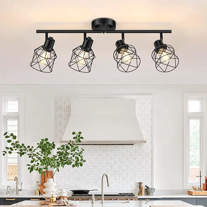 Functional Baocuz 4-Lights Semi Flush Mount Ceiling Light Adjustable Multi-Directional Solid