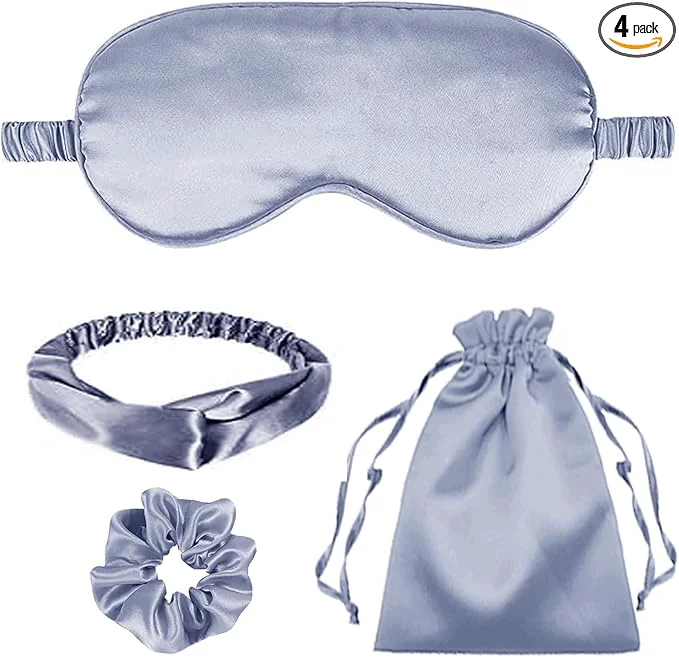 Top-Quality 4Pcs Silk Sleep Masks Satin Eye Mask Silky Eyes Cover Blindfold Eyeshade Optimized