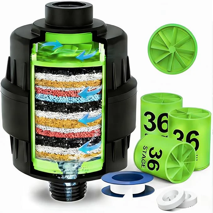 Detailed Shower Water Filter 36-Stage High Output Filtered Shower Head Shower Head Functional