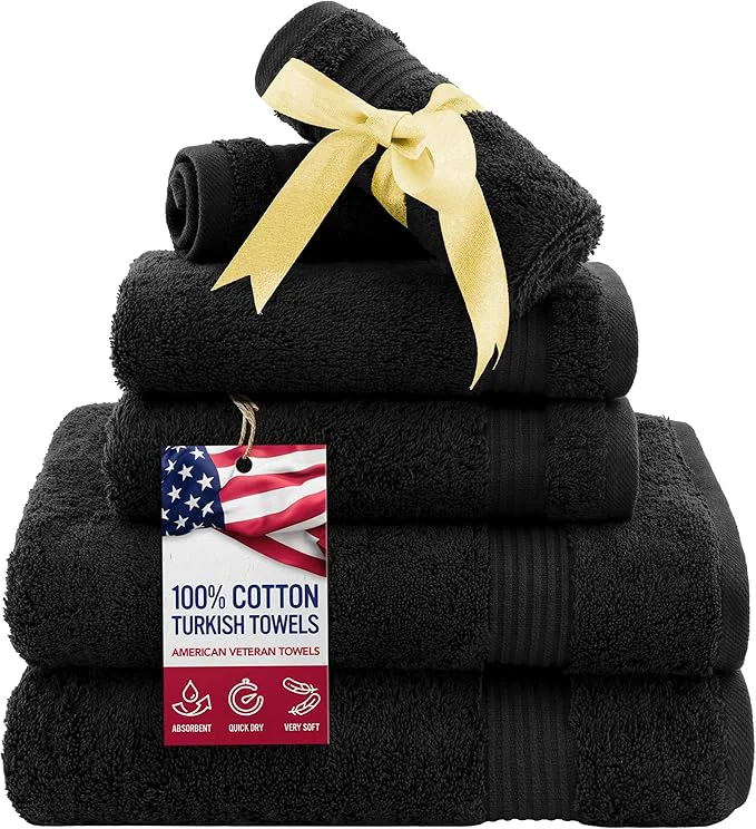 Fine Crafted American Veteran Towel 6 Piece Towel Set Advanced