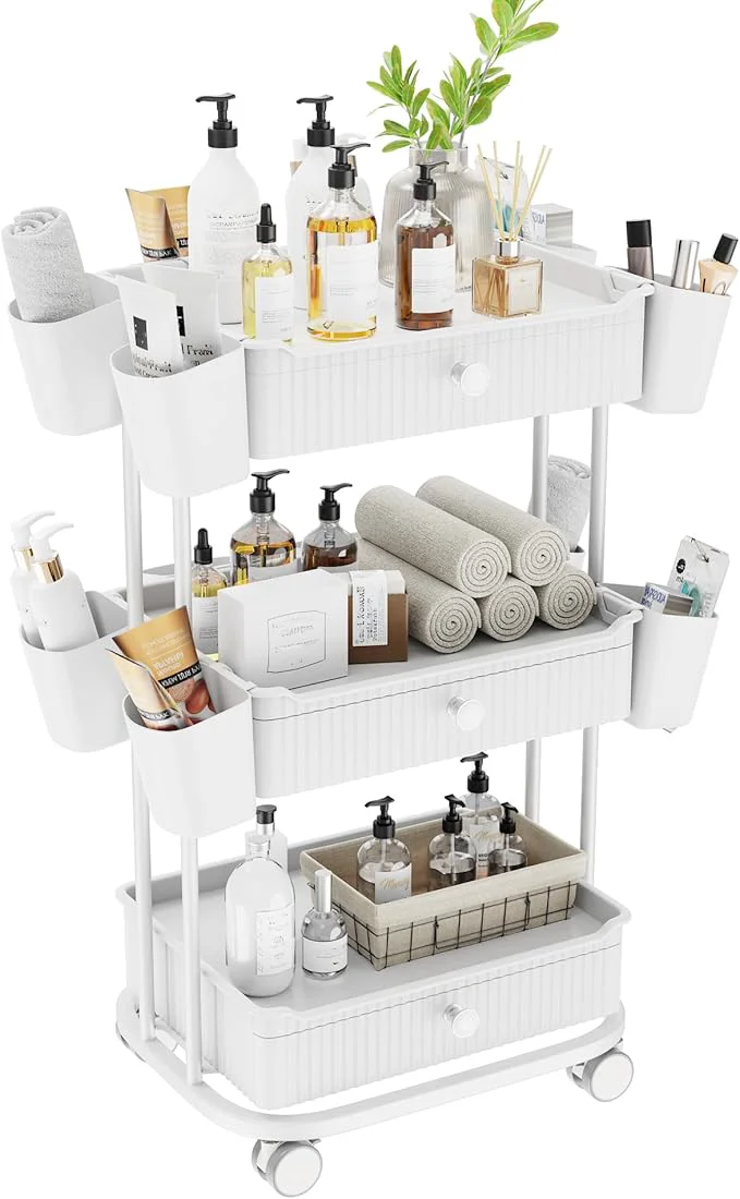 Superior 3 Tier Drawer Shelf Beauty Cart Proven