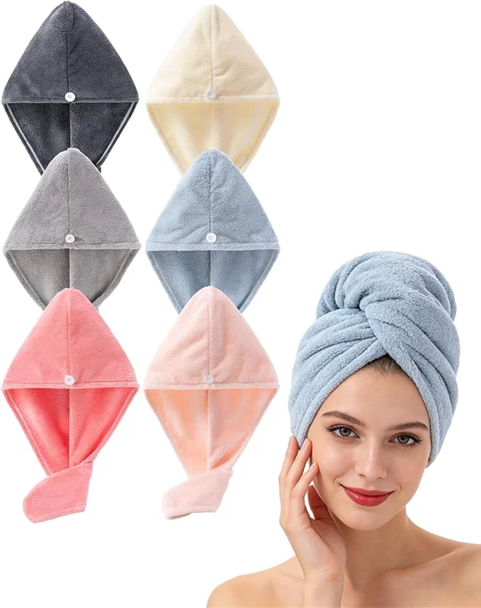 Consistent Microfiber Hair Towel Wrap for Women 6 Pack Luxury