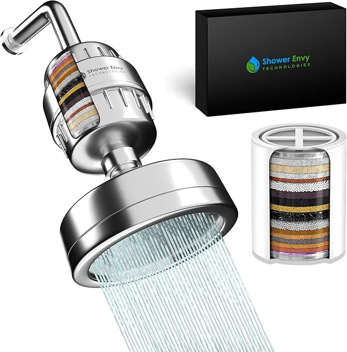 Original Design ShowerEnvy 5.0 Filtered Shower Head – 15-Stage Water Softener Effective