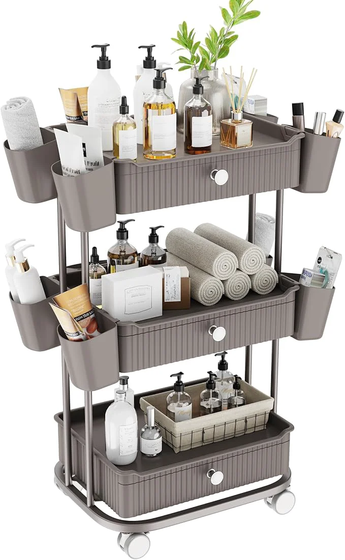 Certified 3 Tier Drawer Shelf Beauty Cart Powerful