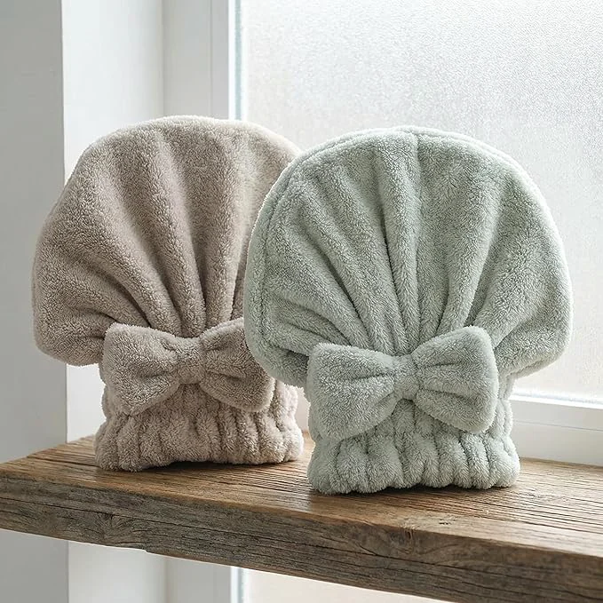 Carefully Designed Microfiber Hair Towel Wrap for Women Quick Drying Anti Frizz Hair Turban Minimalist