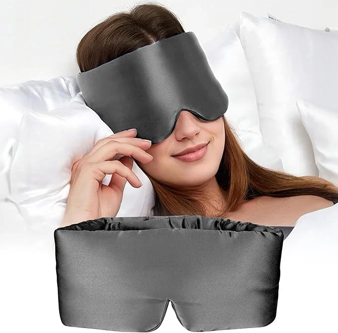 Sustainable Silk Sleep Mask for Women and Men Side Sleeper 22 Momme Pure Mulberry Silk Clean