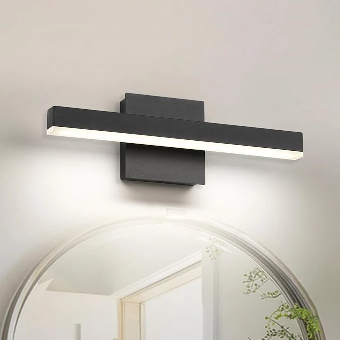 Relaxed Joossnwell Black Bathroom Vanity Light Fixtures Dimmable 5CCT LED Bathroom Smart
