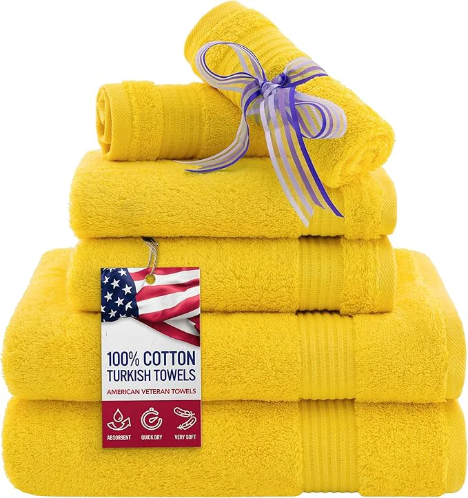 Premium American Veteran Towel 6 Piece Towel Set Smooth