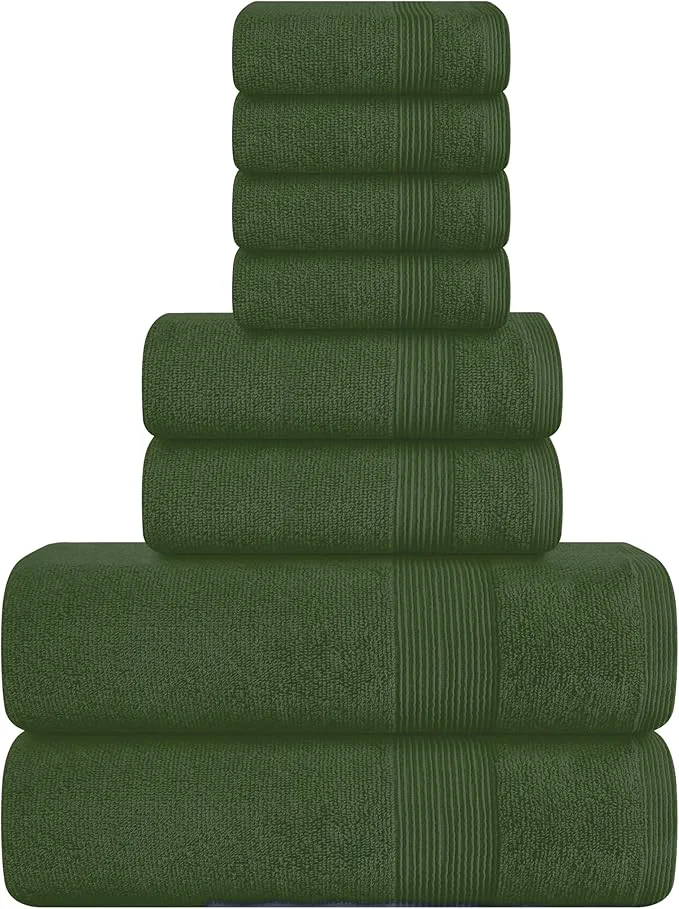 Authentic Belizzi Home 8 Piece Towel Set Ring Spun Cotton 2 Bath Towels 27x54 Certified