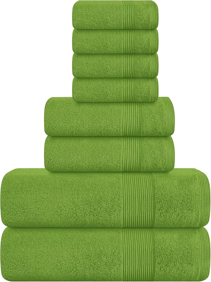 Modern Belizzi Home 8 Piece Towel Set Ring Spun Cotton 2 Bath Towels 27x54 World-Class