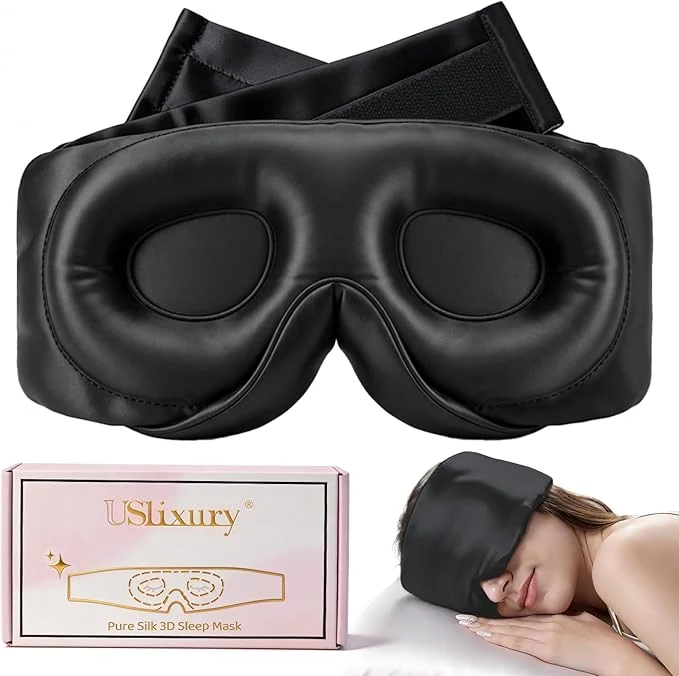 Efficient USlixury Silk Sleep Mask 3D Contoured Sleeping Masks Mulberry Silk Lightweight