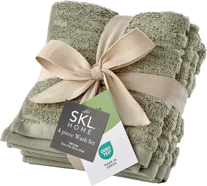 Refined SKL Home CloudSoft Cotton Luxury 4-Piece Washcloth Set Solid