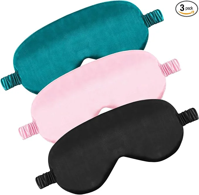 Smooth Dimeho 3 Pcs Sleep Mask Soft Silky Eye Masks Cover Powerful