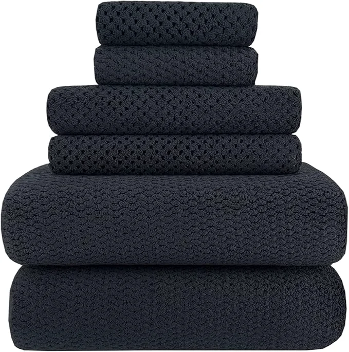 Next-Generation YTYC 29x59 Inch Bath Towels Set of 6 Large Super Soft Absorbent Lint Green