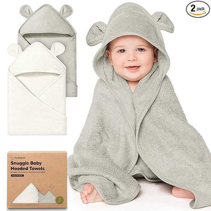 Fast KeaBabies 2-Pack Hooded Baby Towels Smooth
