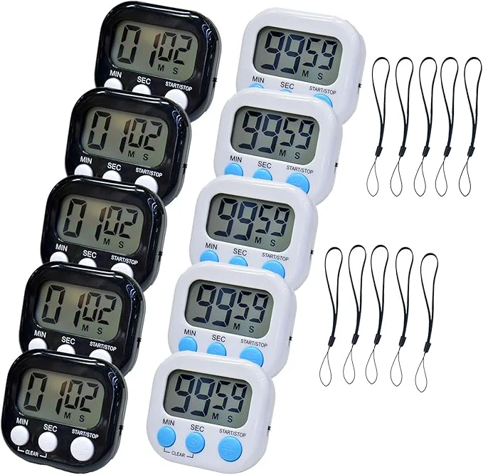 Professional 2 Pack Small Digital Kitchen Timer Magnetic Back and On Off Classroom Timers Organic