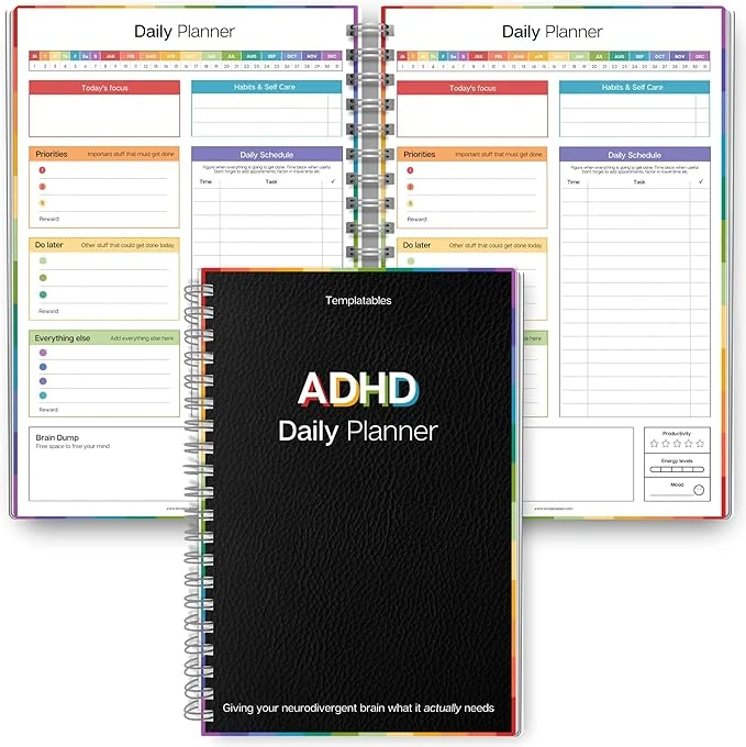Sophisticated ADHD Daily Planner for Neurodivergent Adults High-Performance