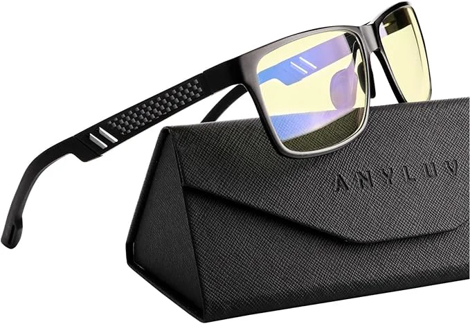 Easy-to-Use ANYLUV Blue Light Blocking Glasses Men Computer Gaming Glasses Lightweight Solid