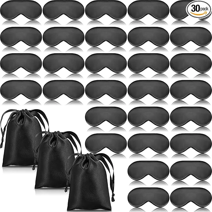 Eco-Friendly Xtinmee 30 Pieces Silk Sleep Mask Silk Eye Mask Clean