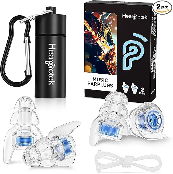 Organic Hearprotek Concert Ear Plugs 2Pairs Reusable high Fidelity Musician Ear Plugs Efficient