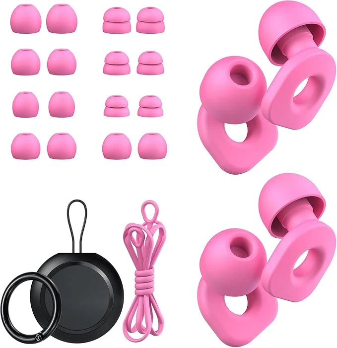 World-Class 2 Pairs of Earplugs for Sleeping Reusable Hearing Protection Ear Plugs Comfortable