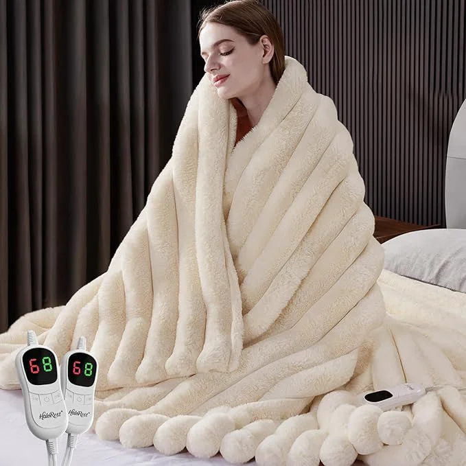 Sustainable Heated Blanket Queen Size Faux Fur Cozy Heating Blanket Carefully Designed