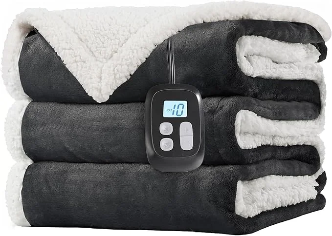 Authentic LaffyLo Electric Heated Blanket Twin Size 62 x 84 Fast Heating Blanket Quality
