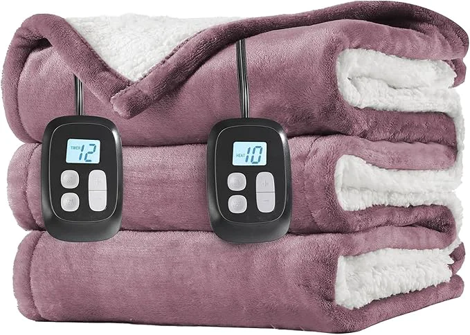 Premium Material LaffyLo Electric Heated Blanket King Size 90 x 100 Dual Control Fast Heating Refined