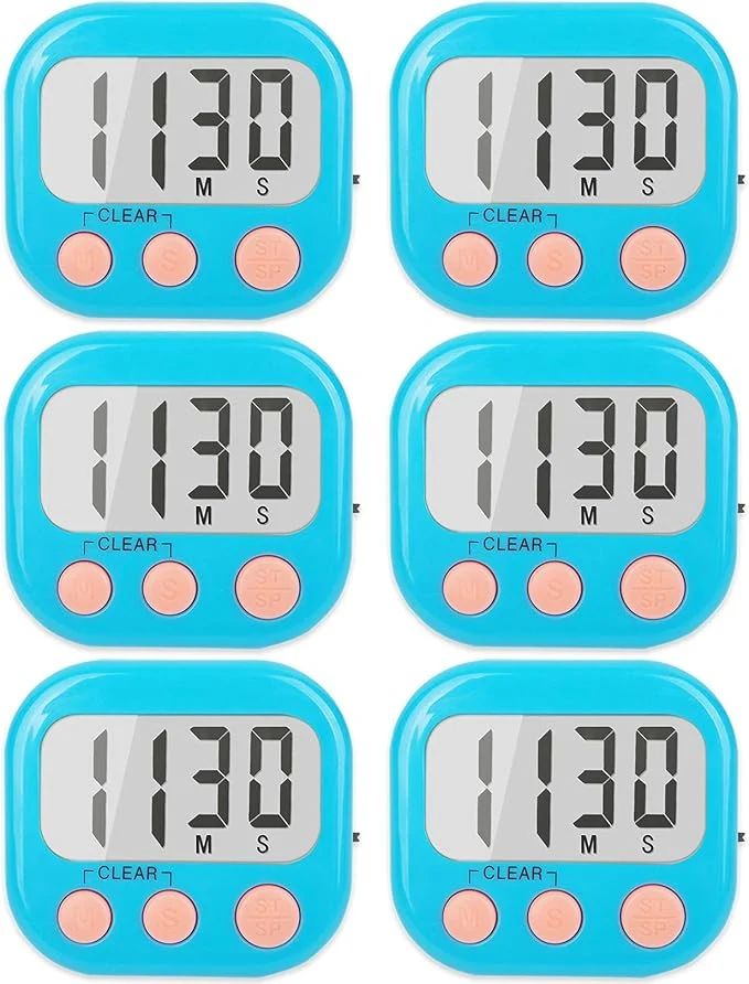 Original 6 Pack Kitchen Timers Loud Ring Digital Timers Responsible