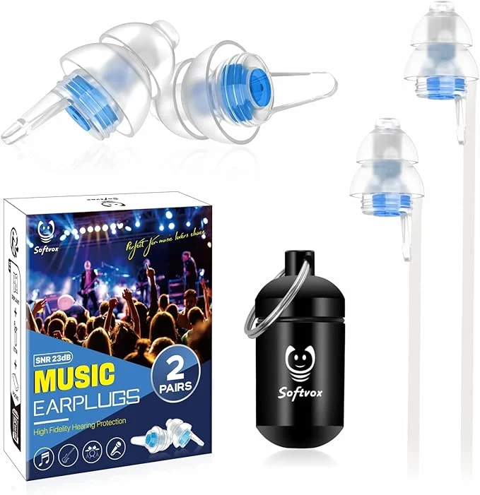 Unique Concert Ear Plugs 2 Pairs Noise Reduction Music Earplugs High-Performance