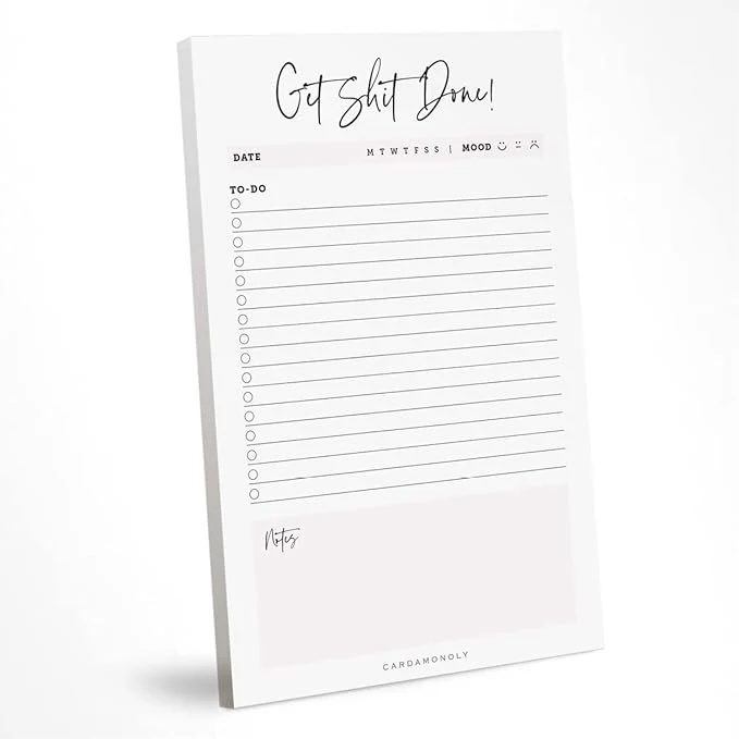 Luxury CARDAMONOLY Daily to Do List Notepad Clean