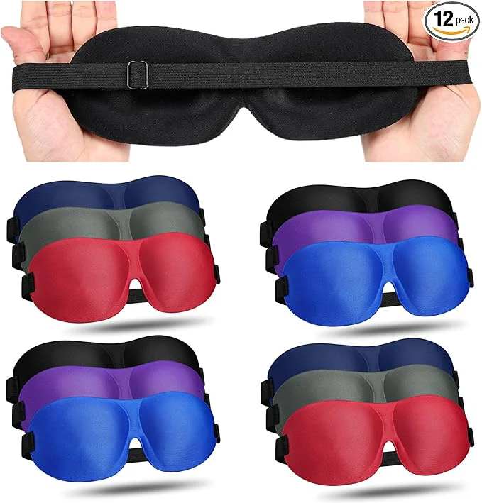 Prestigious Bonuci 12 Pack Sleep Mask Blackout 3D Eye Mask Natural