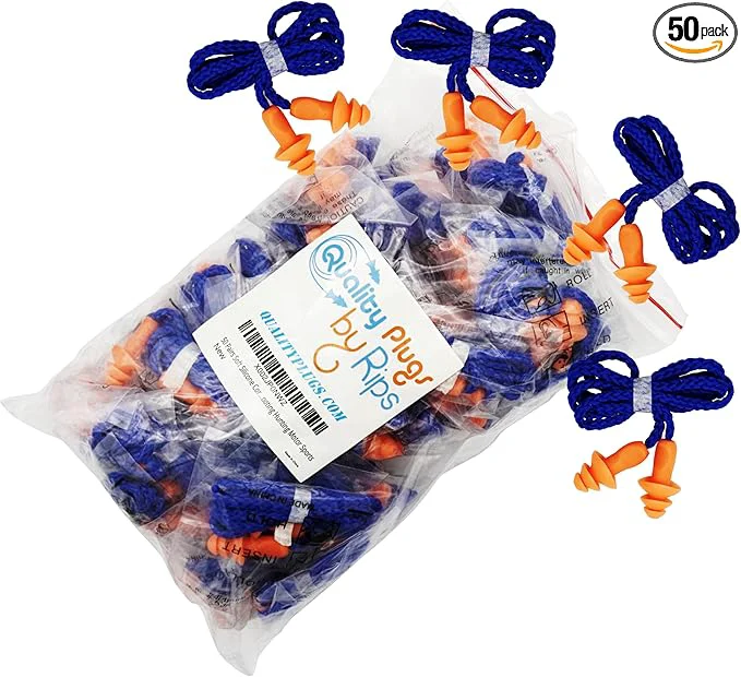 Certified 50 Pair Silicone Corded Ear Plugs Reusable Expertly Made