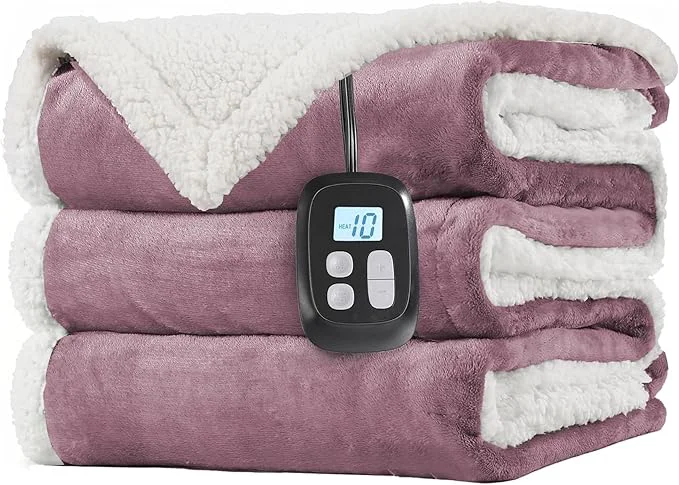 Stylish LaffyLo Electric Heated Blanket Twin Size 62 x 84 Fast Heating Blanket Dependable