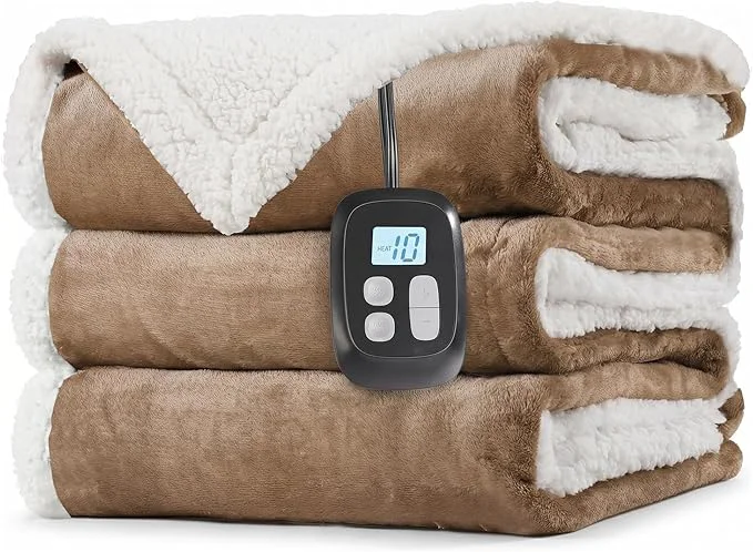 Crafted LaffyLo Electric Heated Blanket Twin Size 62 x 84 Fast Heating Blanket Contemporary
