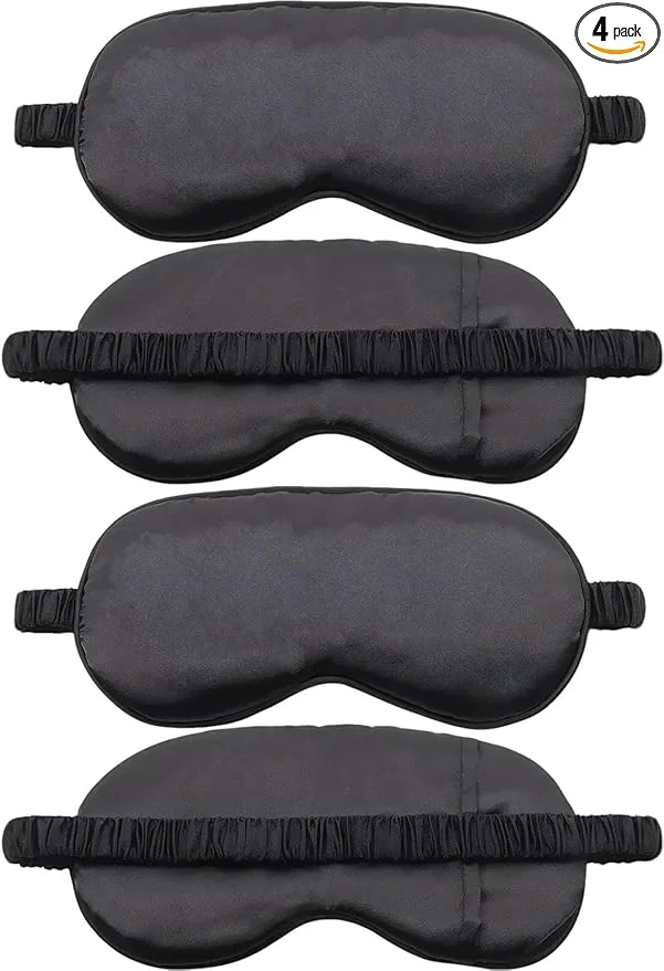Professional 4 Pack Sleep Mask for Women Men Blackout Silky Eye Cover Zero Eye Powerful