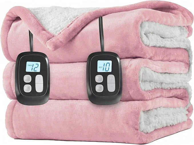 Smart LaffyLo Electric Heated Blanket King Size 90 x 100 Dual Control Fast Heating Casual