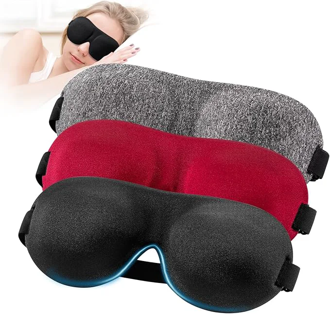 Official YIVIEW Sleep Mask for Back and Side Sleeper Pack of 3 Light Blocking 3D Superior