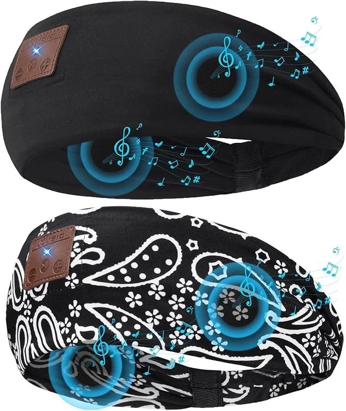 Prestigious 2-Pack Upgraded Wireless Bluetooth Headband Comfortable