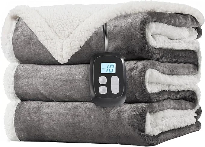 Minimalist LaffyLo Electric Heated Blanket Twin Size 62 x 84 Fast Heating Blanket User-Friendly
