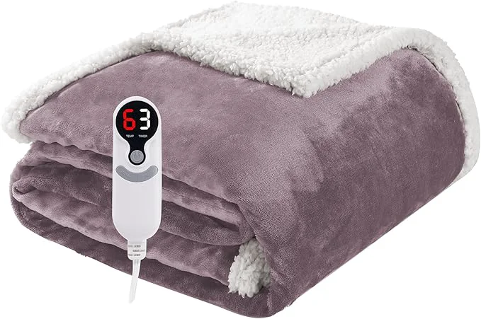 Quality Electric Heated Blanket Throw Size 50 x60 Soft Flannel Safe
