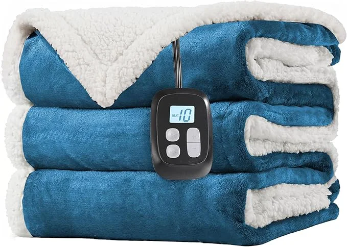 Exclusive LaffyLo Electric Heated Blanket Twin Size 62 x 84 Fast Heating Blanket Advanced