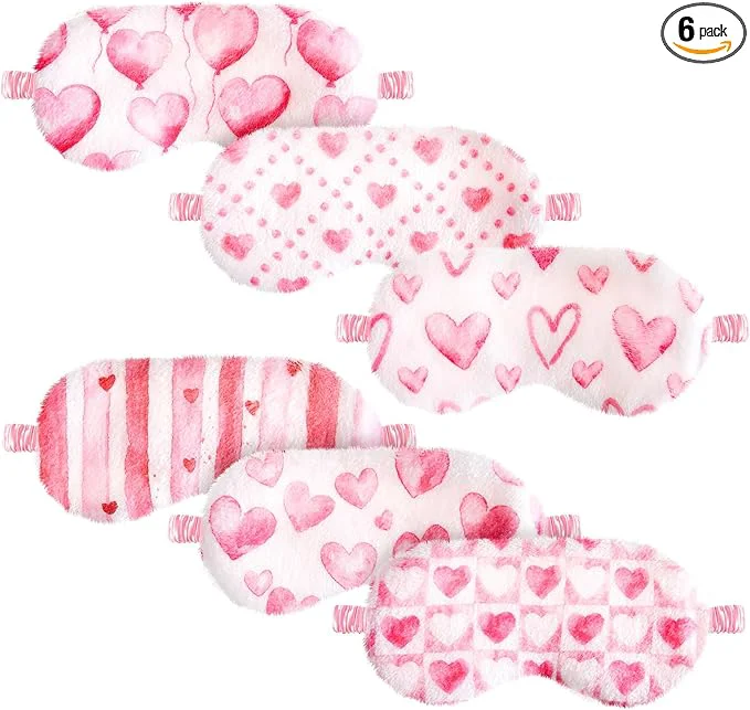 Contemporary Cuffbow 6 Pack Plush Sleep Mask Set Cute Plush Eye Masks Unique