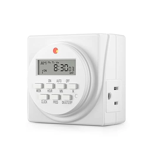 Expertly Made BN-LINK Indoor Digital Timer Outlet Dual Outlet 7 Day Programmable Light Switch Elite