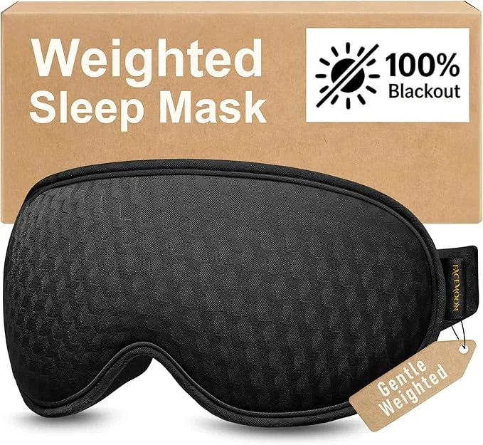 High-Quality Blackout Weighted Eye Mask for Sleeping 3D Contoured Gentle-Pressure Sleep Advanced